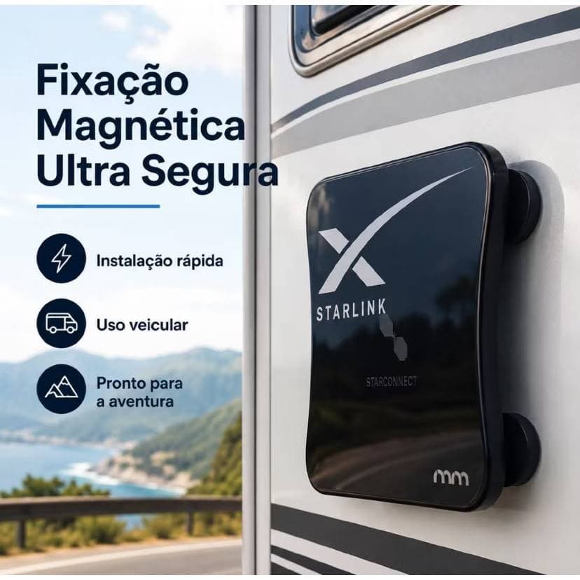 Case Starlink Mini Suporte Veicular Ultra Resistente Fixação Para Teto