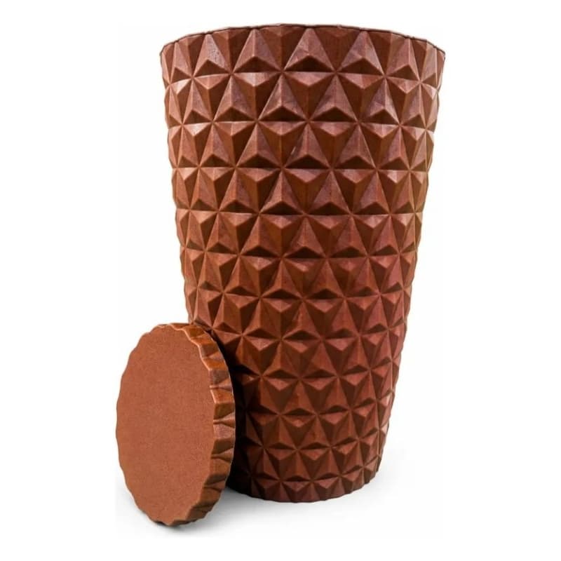 Vaso p plantas decorativo luxo em polietileno coluna diamante 50cm C/vaso coletor
