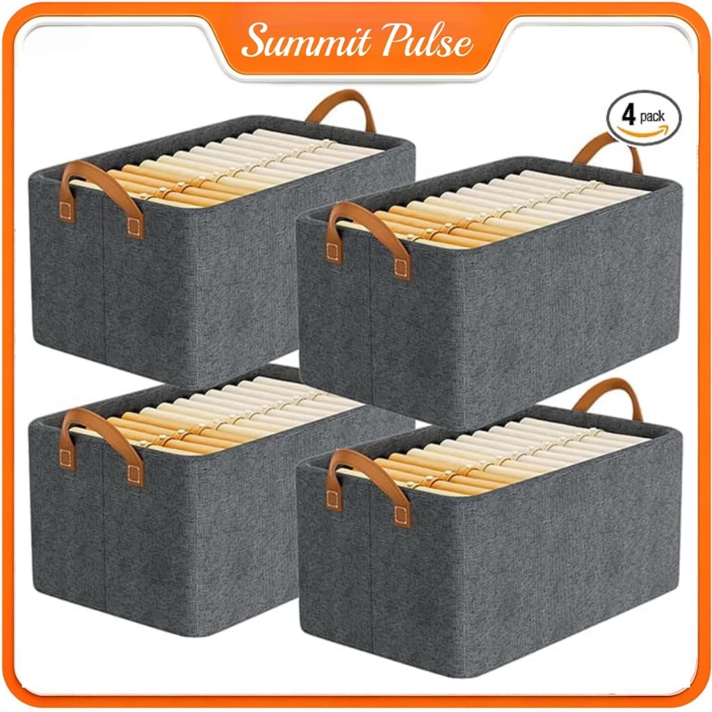 KIT 2/4/6/8 Caixas Organizadoras Armazenamento Reforçadas para Guarda-Roupas Multiuso para Roupas Íntimas, Calças e Jean