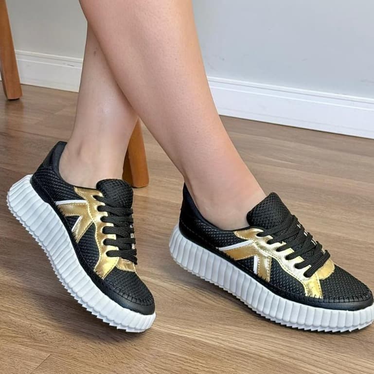 Tênis Feminino Casual Plataforma Chunky Solado Alto Confortável Fashion