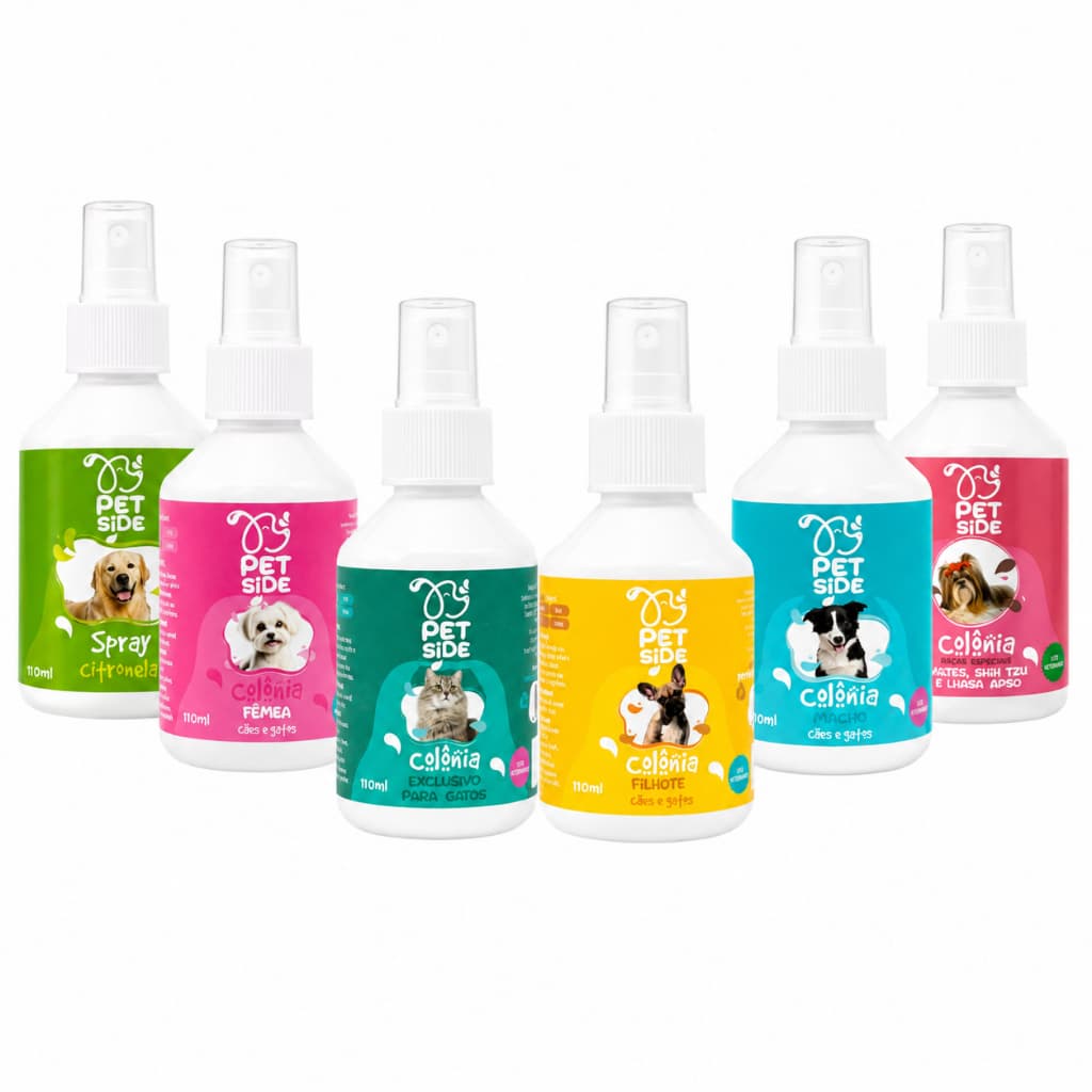 Colônia para Cães e Gatos Spray Perfumado para Cachorro Filhote Fêmea Macho Shitzu