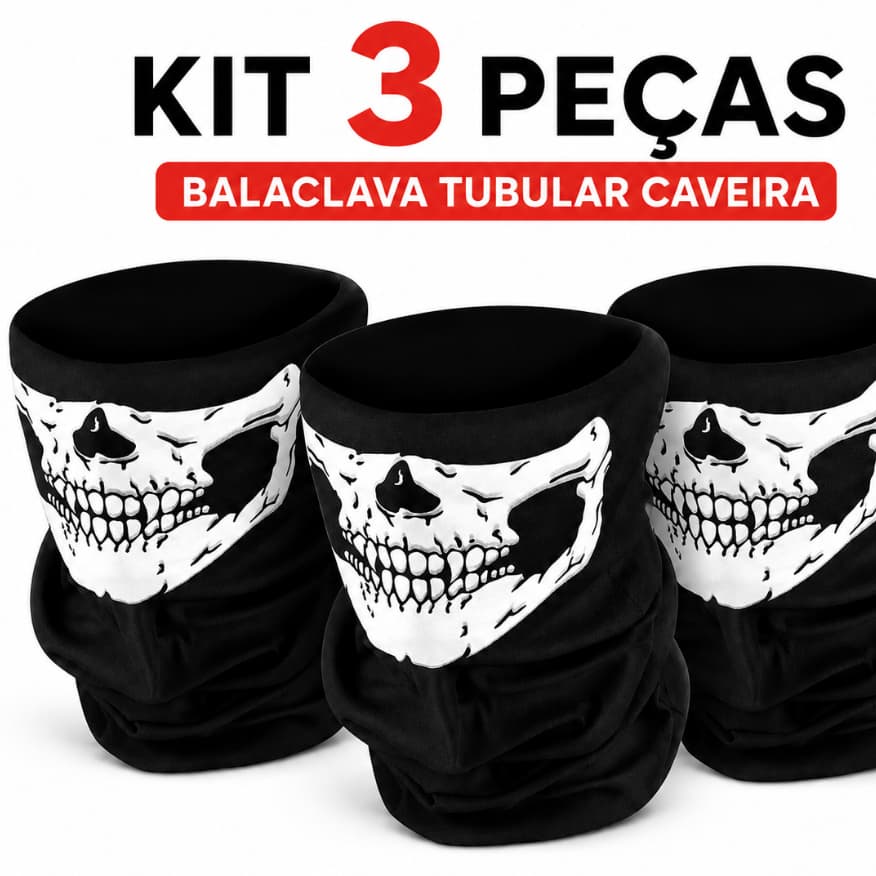Kit 3 Balaclavas Tubulares para Moto Ciclismo Esportes e Proteção