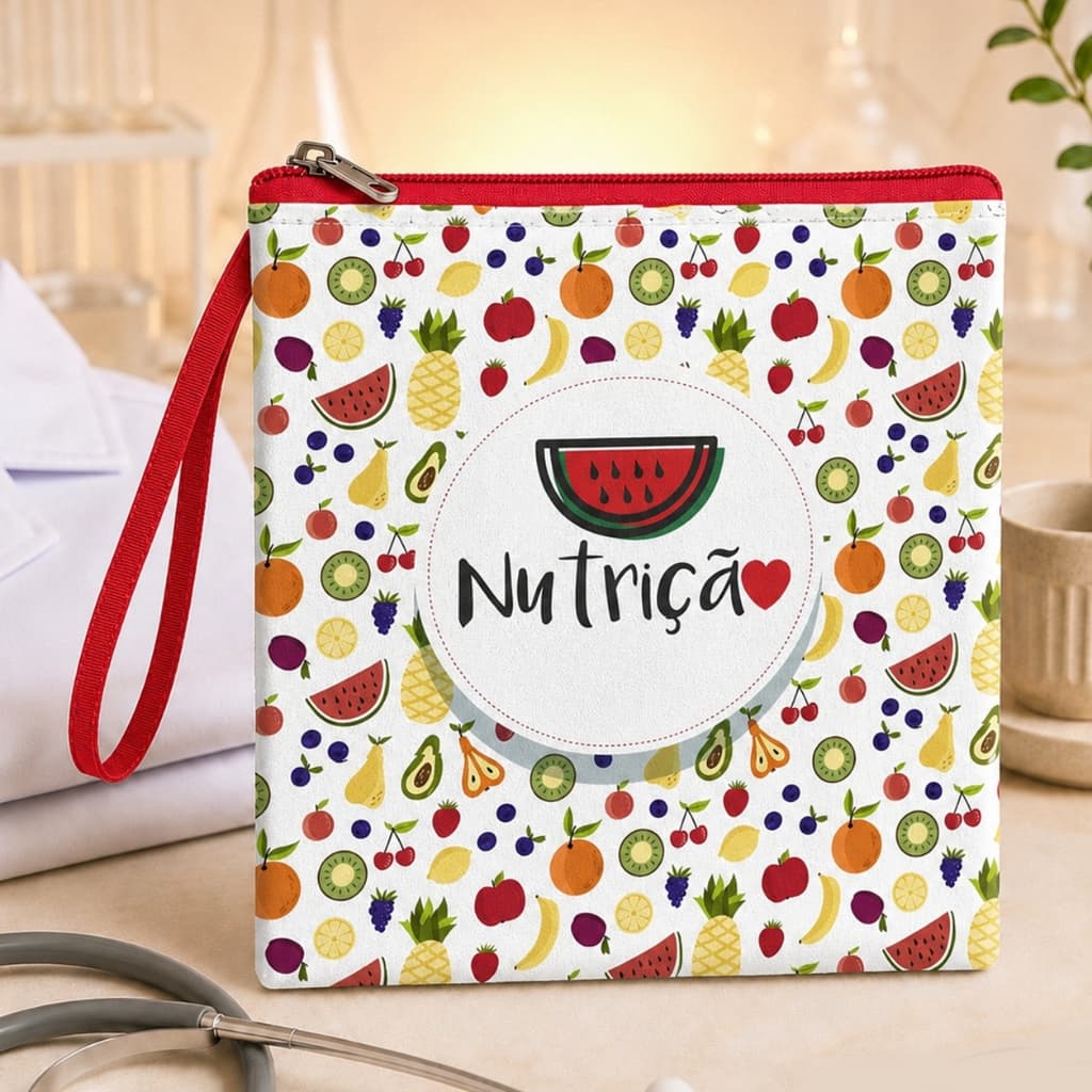 Porta Jaleco Nutrição Com Alça Nécessaire Para Estudante e Nutricionista Bolsa Capa Organizadora Proteção Para Jalecos
