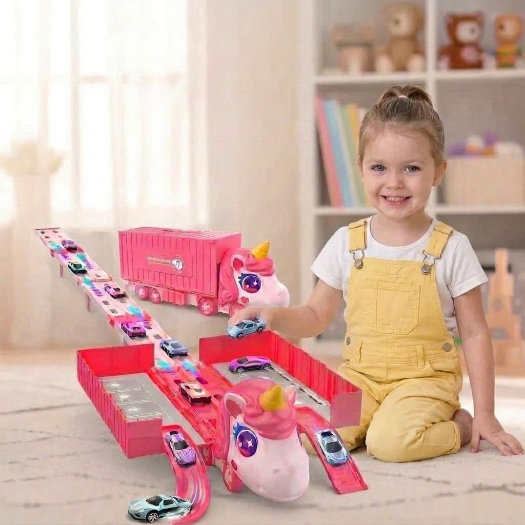 Caminhão Brinquedo Infantil Transformável Com Pista