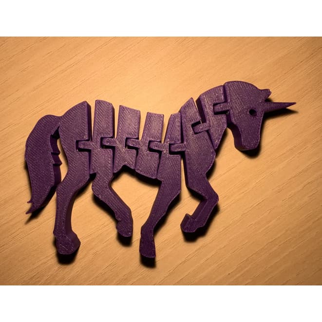 Unicórnio Articulado 3D Flexível Colorido Brinquedo Decorativo