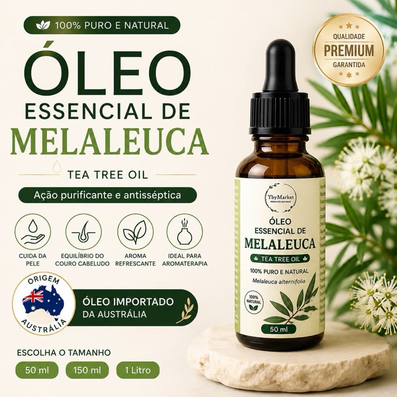 Óleo Essencial de Melaleuca | Tea Tree Oil 100%