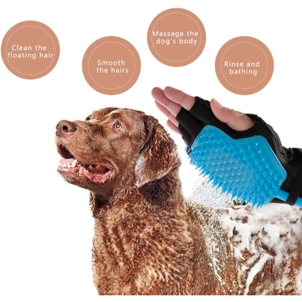 Ducha Com Luva Escova Banho Pet Shop Mangueira Para Banho Em Cães E Gatos Luva Para Pet Cachorro, Gato  Mangueira Pet