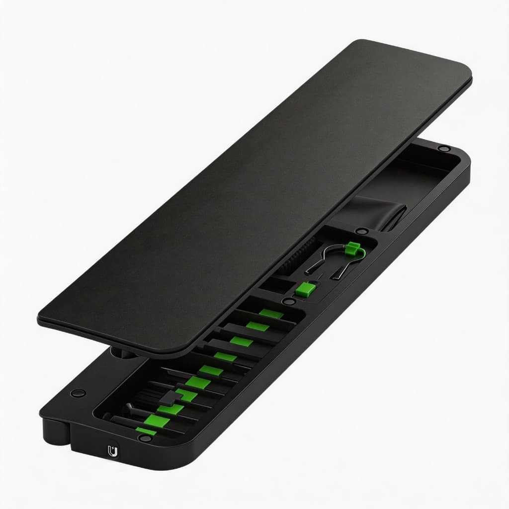Apoio de Pulso 2 em 1 com Kit de Limpeza – Magnético, Ergonômico, Ideal para Escritório e Gamer