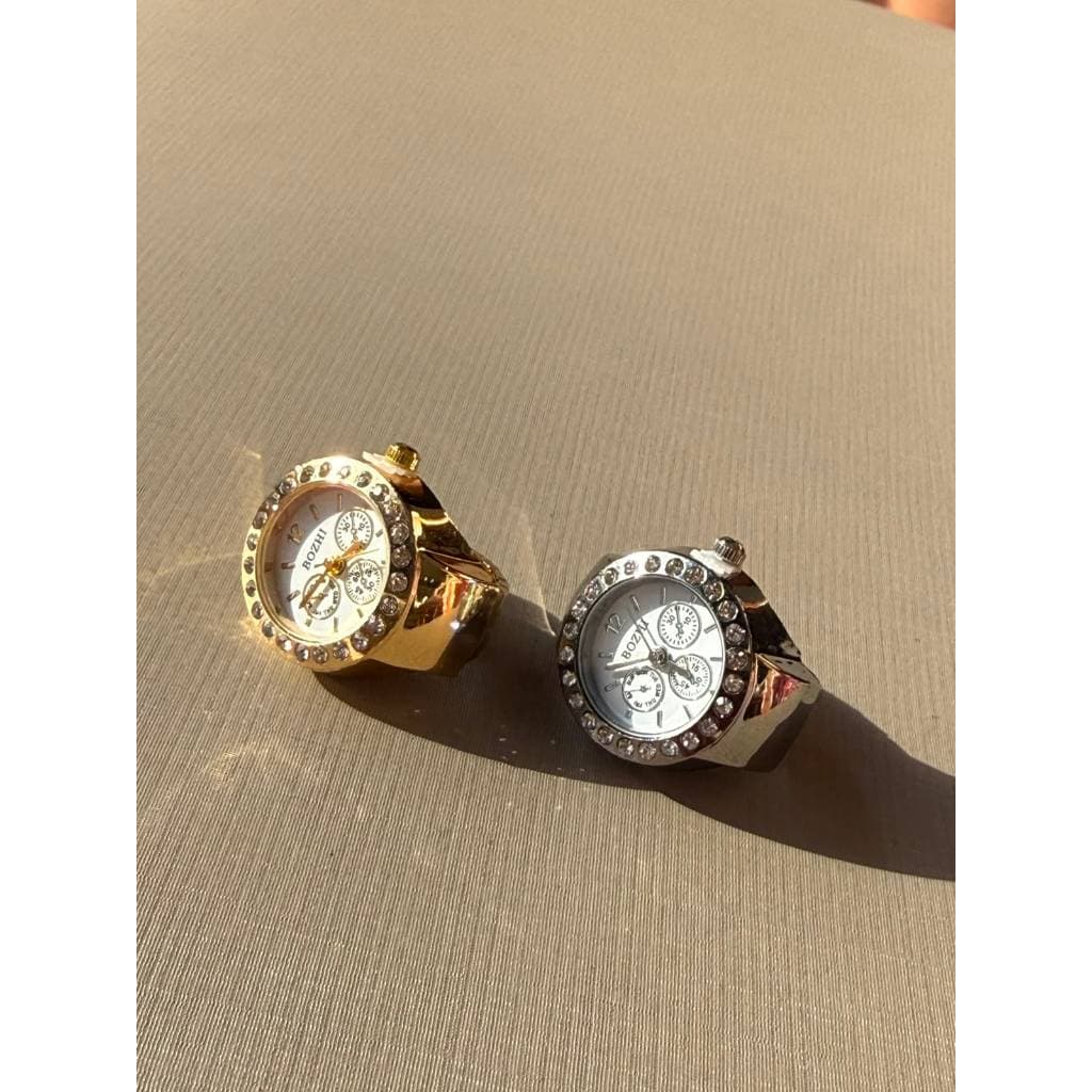 RELÓGIO DE DEDO LUXO FEMININO COM STRASS – ELEGANTE E SOFISTICADO