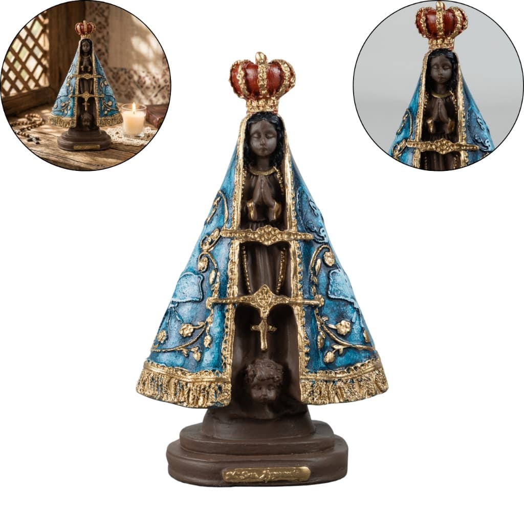 Nossa Senhora Aparecida Em Gesso 26cm Imagem Religiosa Católica