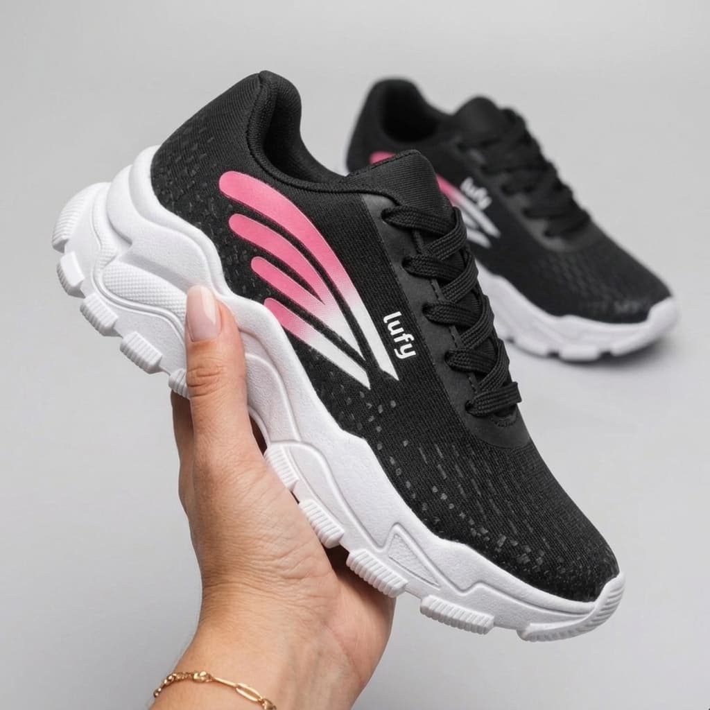 Calçado Tênis Feminino Luffy Chunky Sola Tratorado Novidade