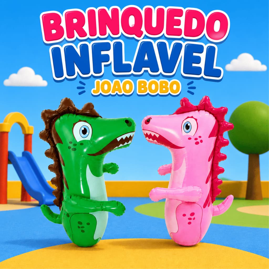 Brinquedo Inflável João Bobo Infantil – Boneco de Luta com Base para Água ou Areia