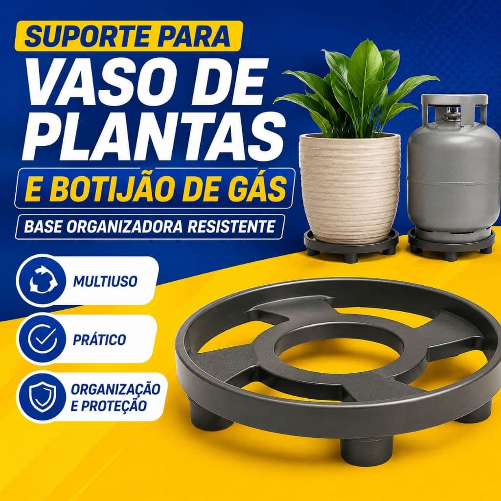 Suporte  Para Vaso de Plantas Botijão de Gás Base Organizadora Resistente