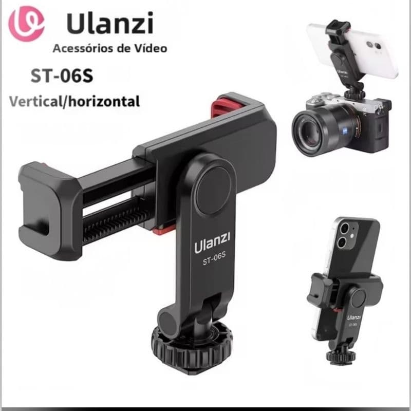 Suporte Ulanzi ST-06S para Celular 360 Graus com Rosca 1/4 e Sapata Dupla