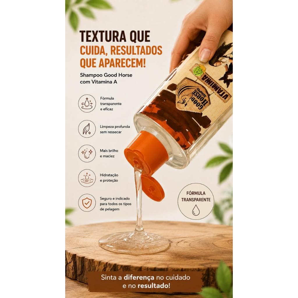 Shampoo Good Horse 700ml Cavalo Gold Original Mais Força e Brilho