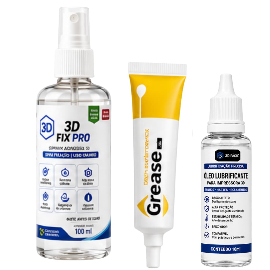 Kit Completo Impressora 3d Cola Adesiva Óleo Graxa
