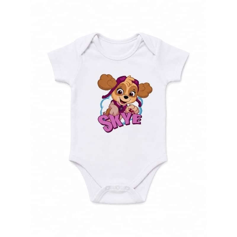 Body Bebê Menina Skye Patrulha Canina 🐾 Manga Curta | Roupa Infantil Fofa e Confortável