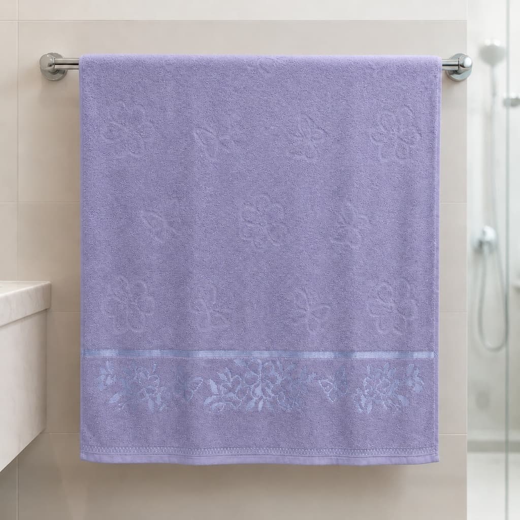 Toalha de Banho Garden 100% Algodão Macia Absorvente Jacquard Floral 75x130cm Artelar