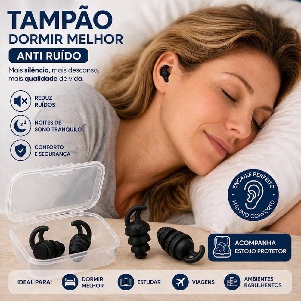 Protetor Auricular Tampão De Ouvido Silenciador Anti Ruído Ronco Silicone Macio Dormir Sono Profundo Confortável Insônia