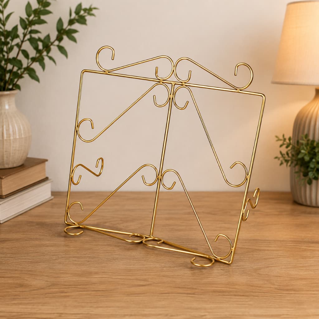 Porta Bíblia Dourado em Ferro Suporte para Bíblia Igreja Altar Decoração Religiosa