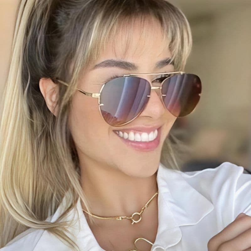 Óculos de sol Aviador Blaze 2.0 Marromdegrade Unissex modelo clássico