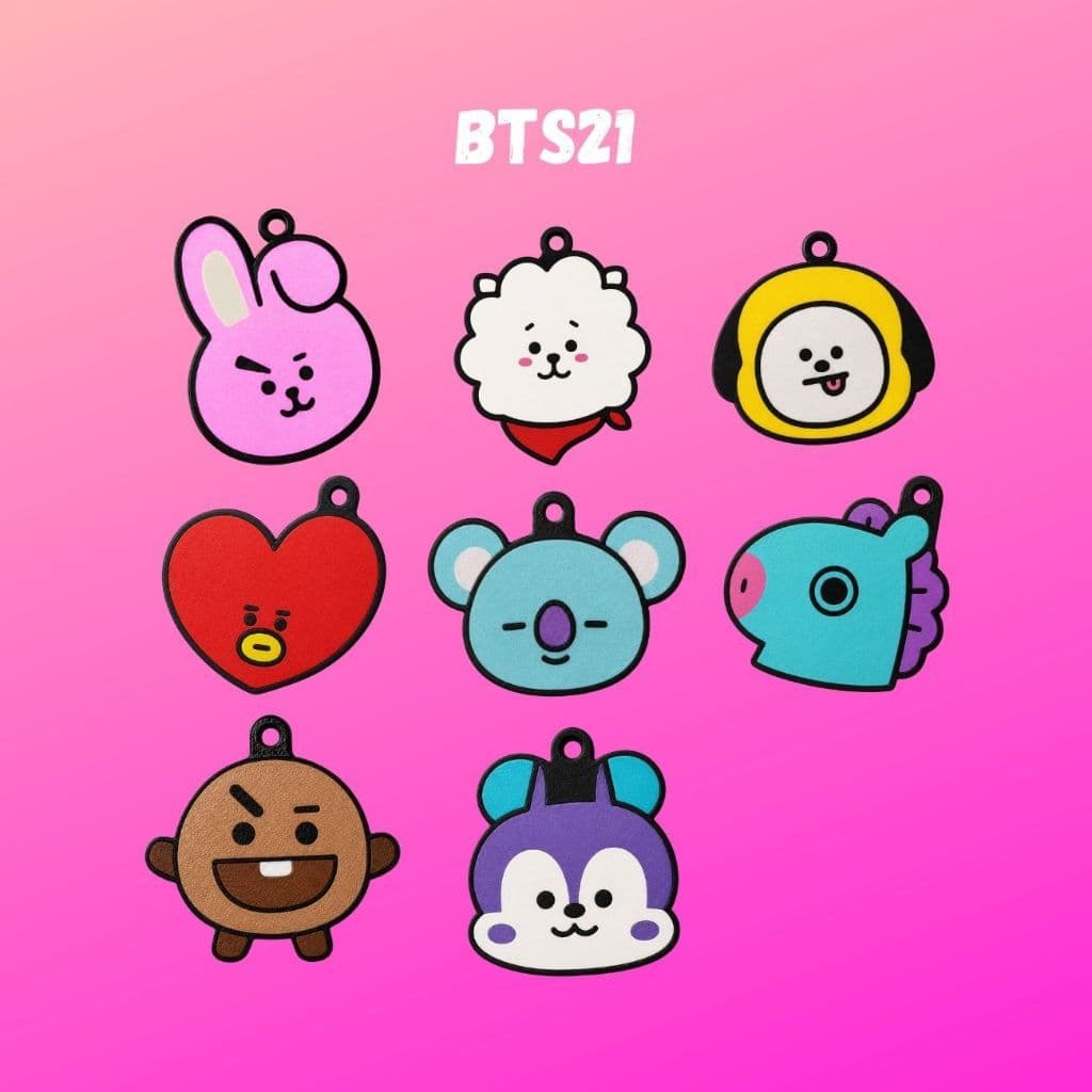 Chaveiros BTS BT21 Fofo Kawaii Coreano Acessório Mochila, Chaves, Lembrancinha BTS, K-Pop Kpop Fãs