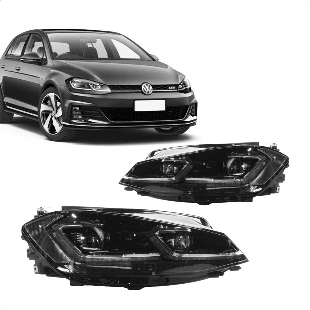 Farol LED Friso Vermelho Estilo GTI MK7.5 VW Golf 18 a 20 RF