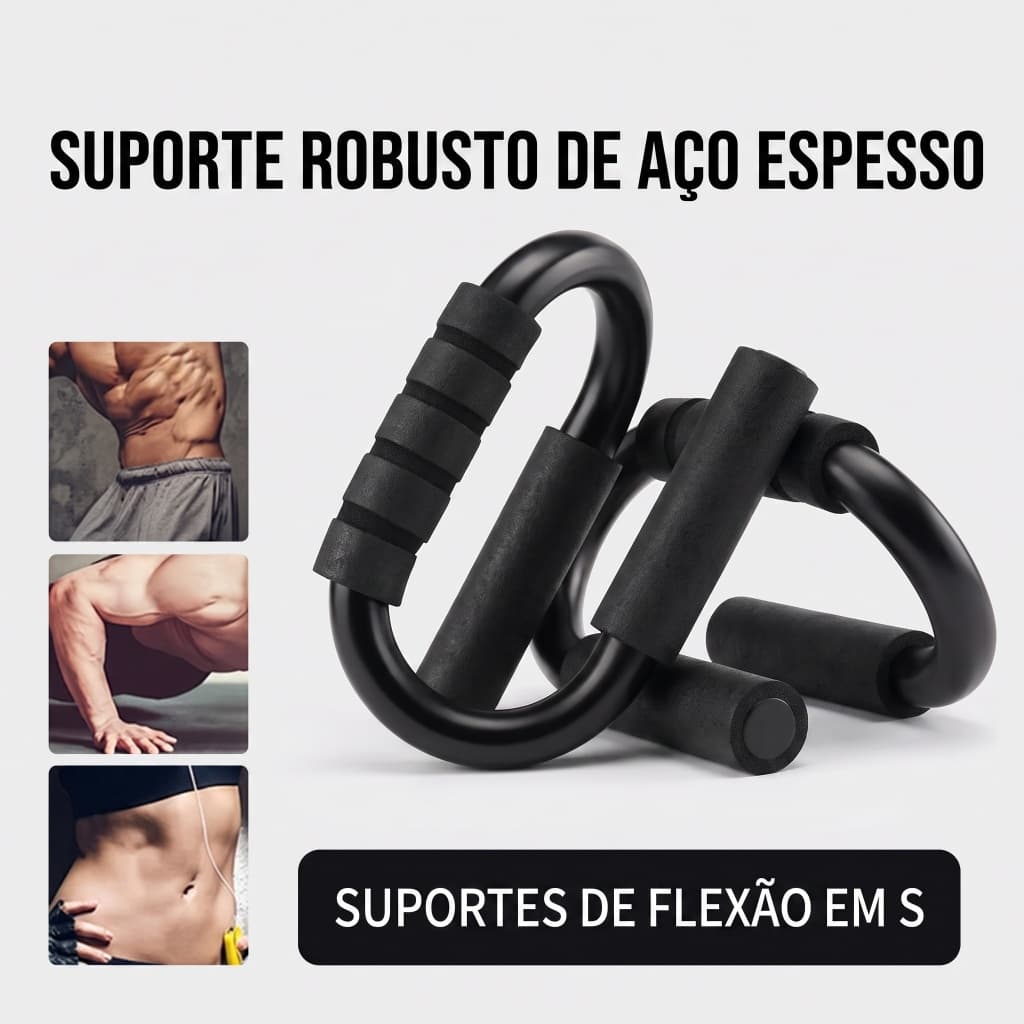 Suporte para flexões tipo S, equipamento de ginástica doméstico, alavanca com espuma antiderrapante, auxiliar para trein