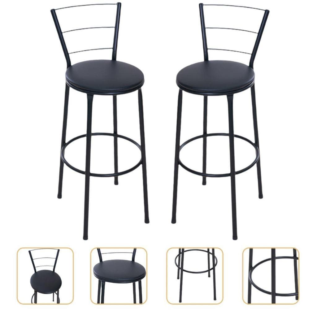 2 Banquetas Altas 3 Arames Desmontável Cozinha Balcão Área Gourmet Banco Aço