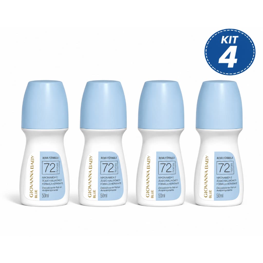 Kit 4 Desodorante Roll On Giovanna Baby 50ml – Proteção e Perfume