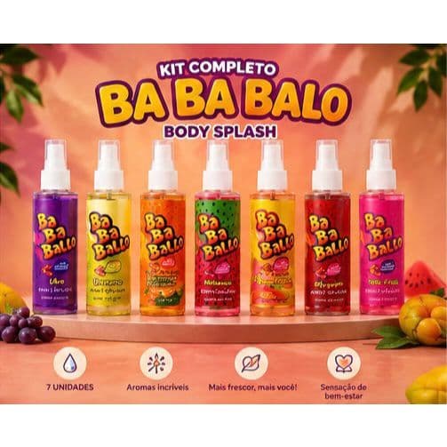 KIT com até 2 BODY SPLASH corporal com cheiro de CHICLETE 230ml (CONTENDO VARIAÇÕES COM 1 UNIDADE)