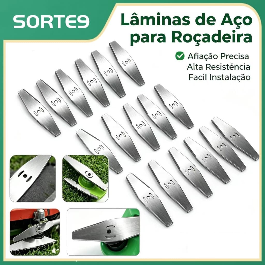Kit 6/12 Lâminas de Metal para Cortador de Grama