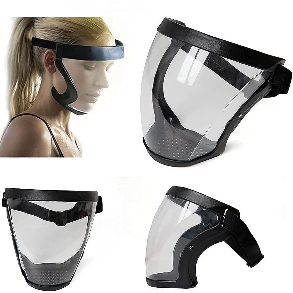 Máscara Facial de Proteção Feminina com Viseira Transparente de Policarbonato, Antiembaçante, Leve e Ajustável, com Filt