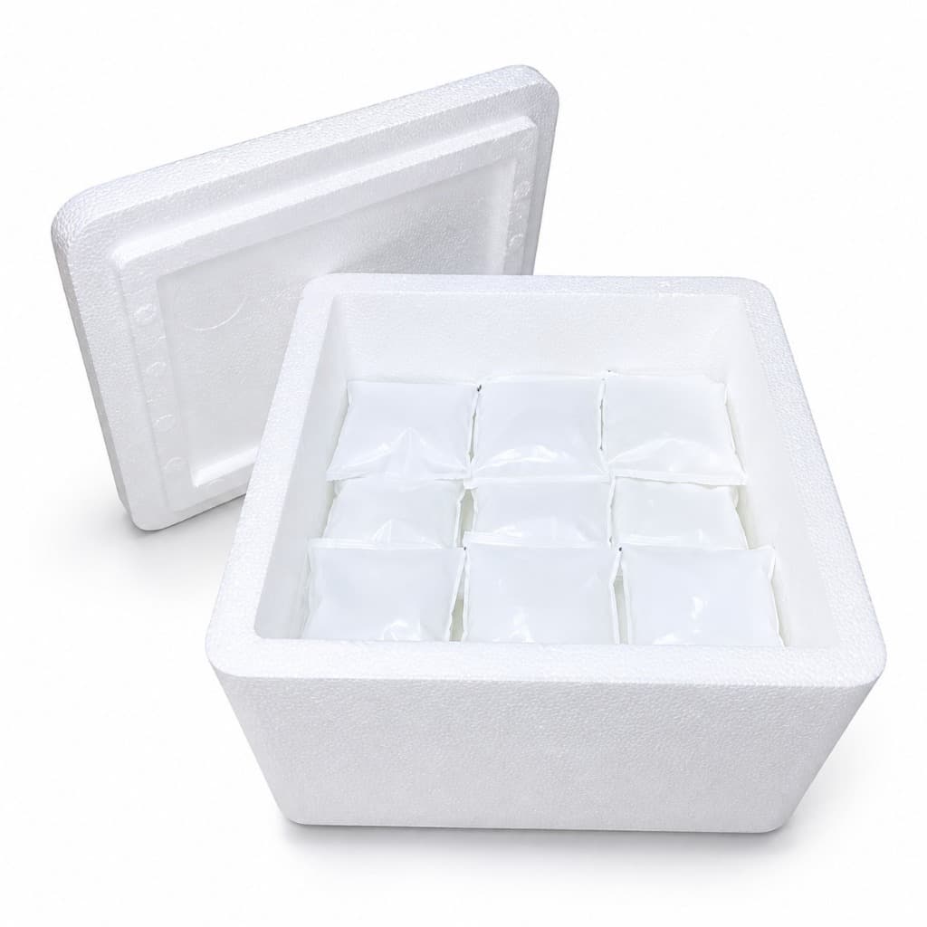 Caixa Térmica Isopor 1L Kit 2 A 10 Unidades Acompanha Gelo Artificial Reutilizável De Alta Qualidade