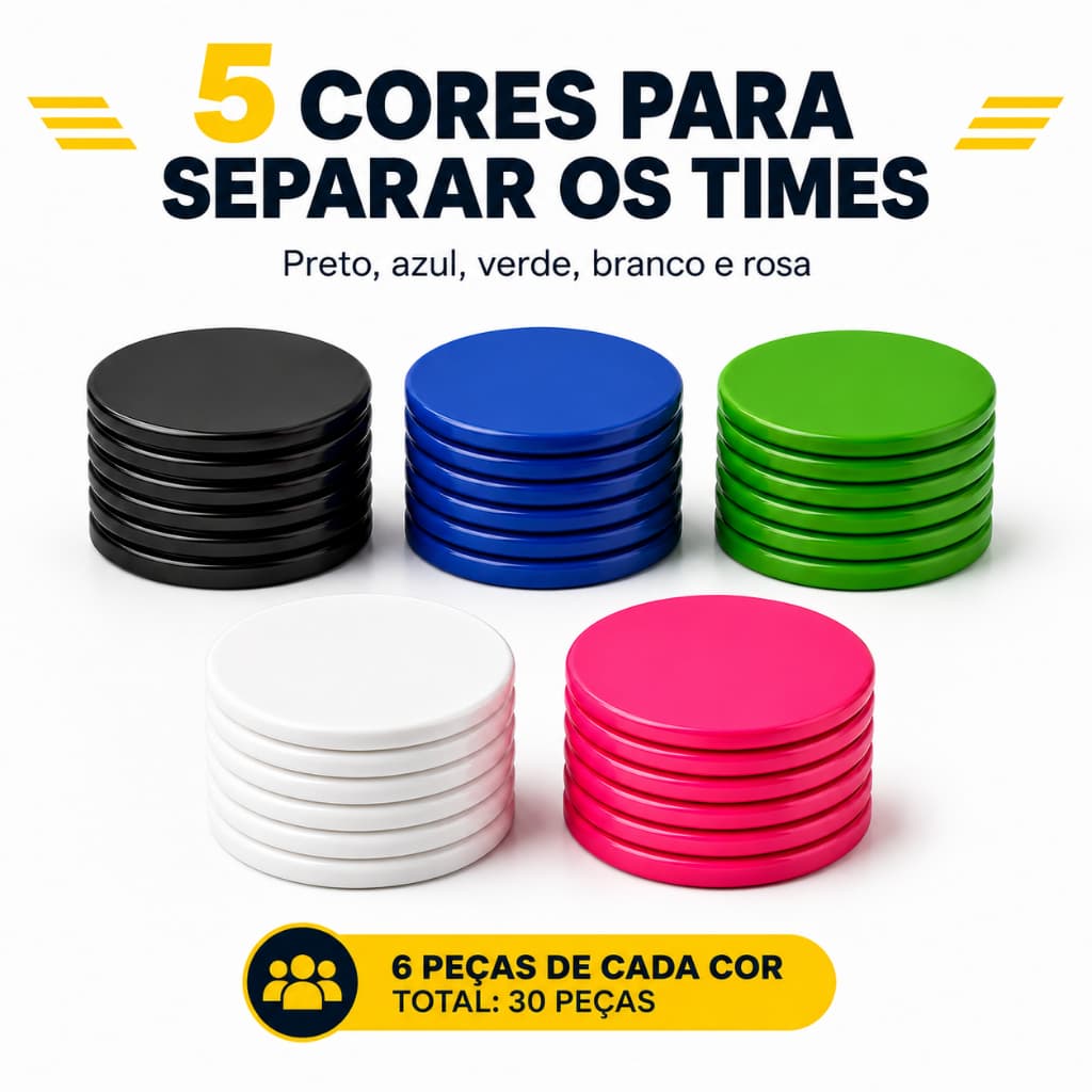 Marcadores de Times com Logo Personalizada - Sorteio Justo e Rápido