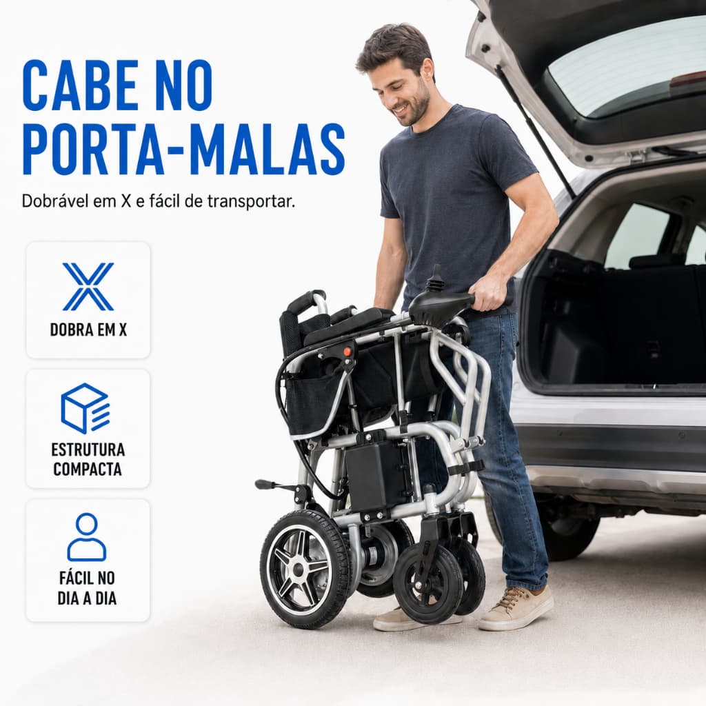 Cadeira De Roda Elétrica Motorizada Dobrável Leve Winner.Med