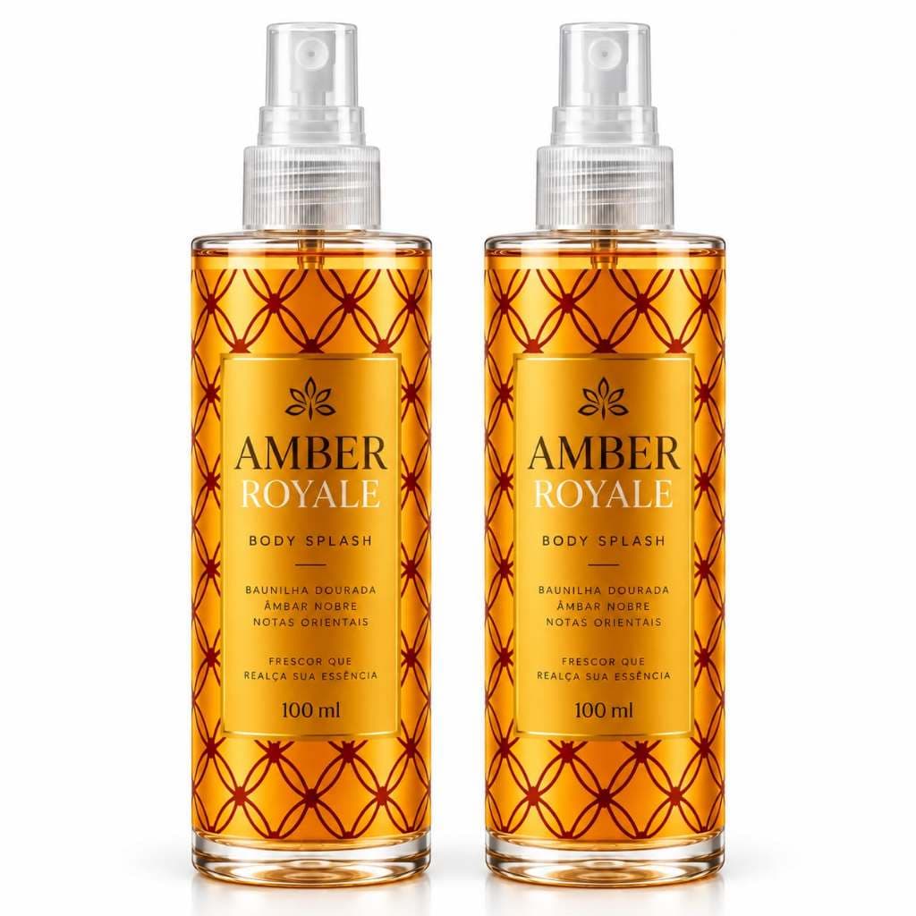 Body Splash Feminino Árabe Amber Royale 100ml by – Fragrância Oriental com Notas de Baunilha e Abacaxi