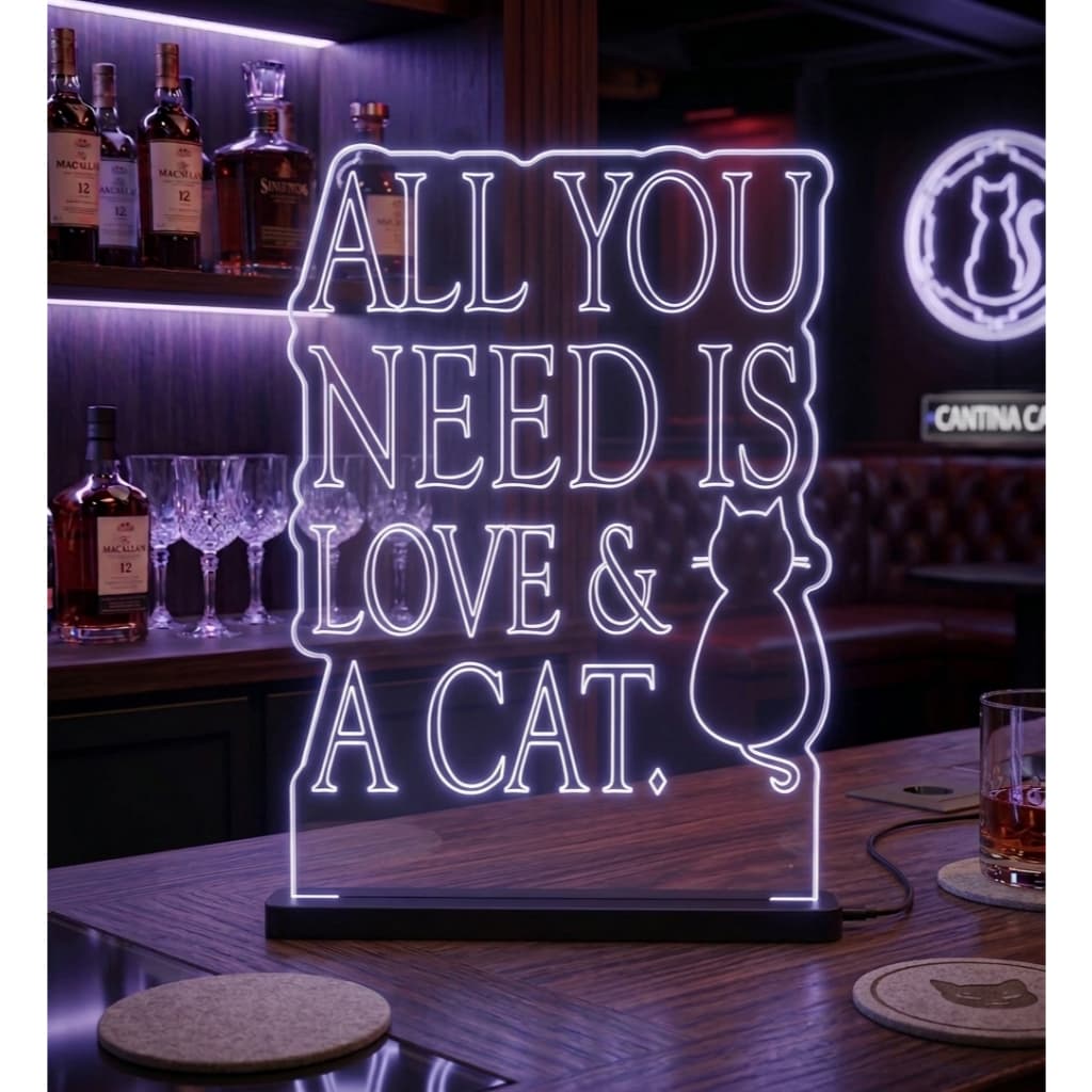 Luminaria LED - Love Cat - Persona Acrilicos