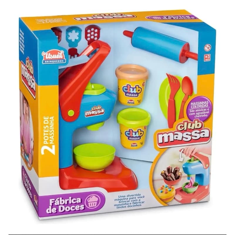 Kit Confeitaria Infantil Club Massa Fábrica de Doces Colorida