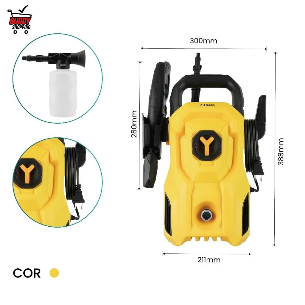 Lavadora de Alta Pressão 1400W 127V ou 220V com Motor de Indução para Limpeza Automotiva e Casa