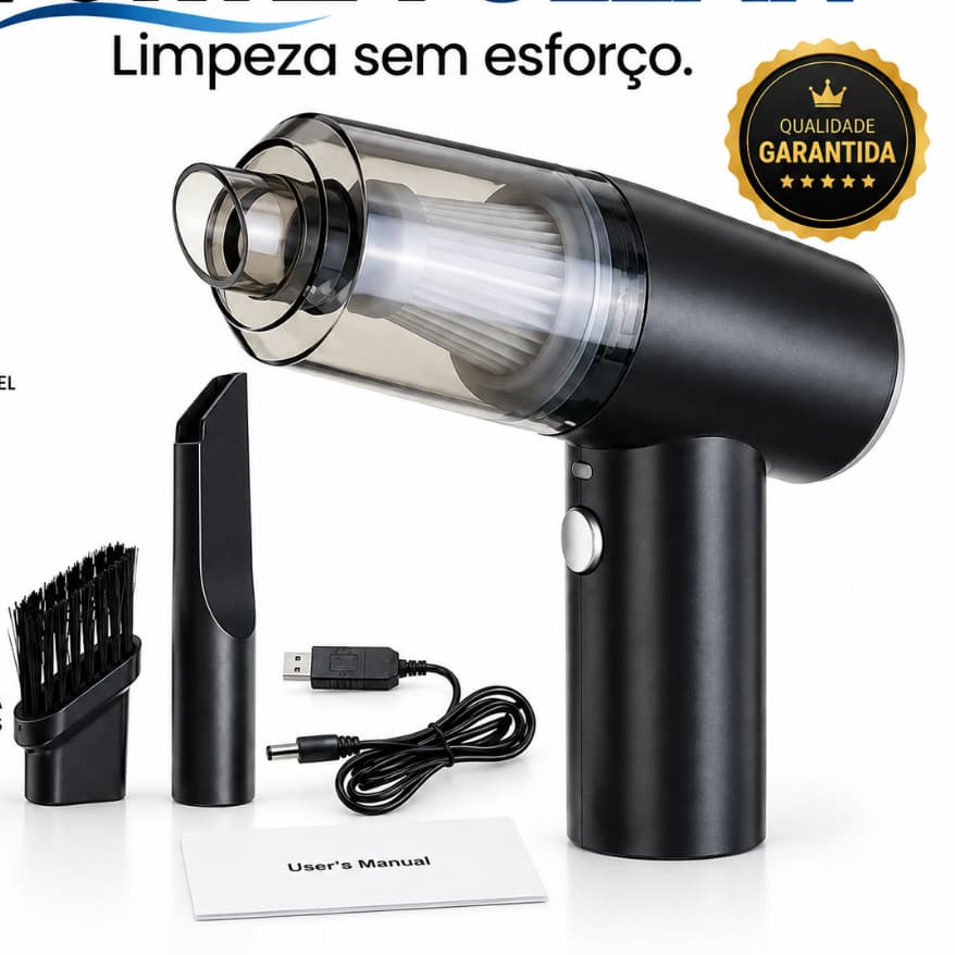 Vortéa™ Clean Aspirador Automotivo Sem Fio 6000Pa 120W Recarregável Portátil para Carro Casa Sofá e Teclado