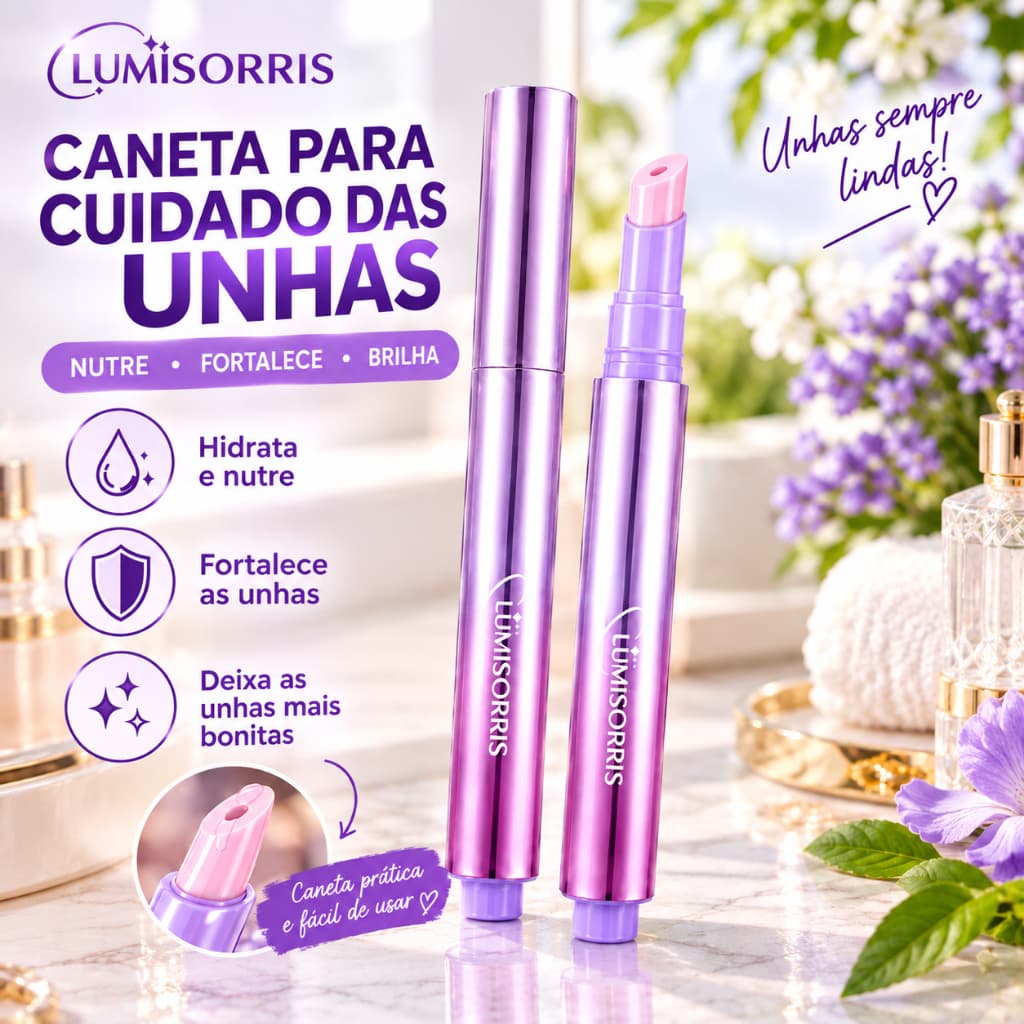 LUMISORRIS Caneta Óleo para Cutículas e Unhas, Hidratante e Fortalecedor, Brilho Natural