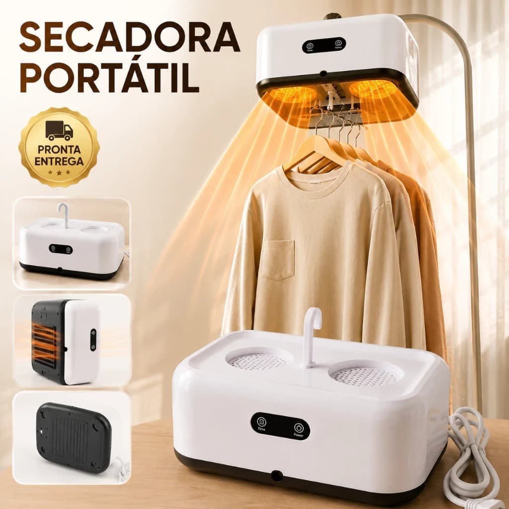 Secador De Roupa Cabide Portatil Viagem Com Cortina Secagem Rapida  110/220