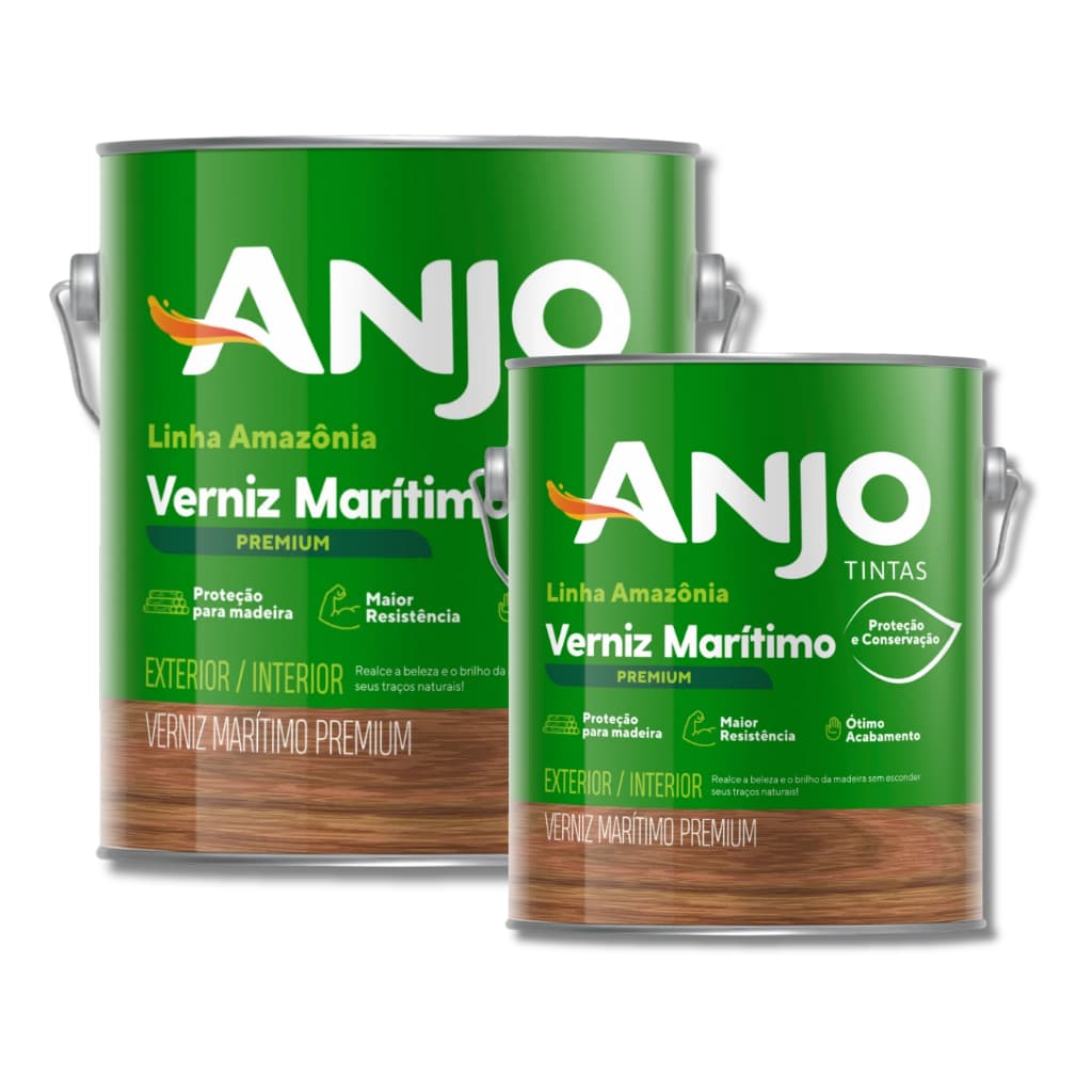 Verniz Para Madeira Marítimo Premium Brilhante Anjo Rende Muito 3,6L/900ML