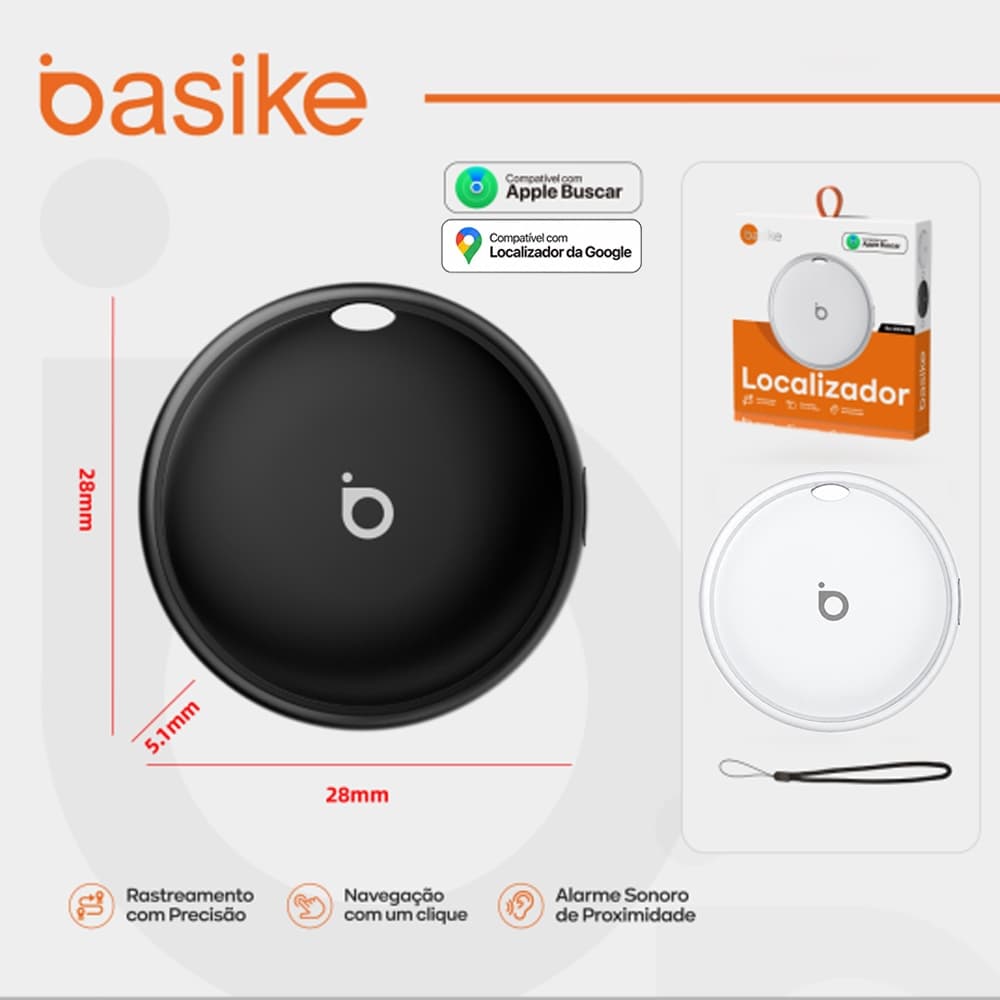 BASIKE Bluetooth Smart Tag Locator Tracker Compatible with Android and iOS Bluetooth GPS for Lost Objects/Pet Tracker