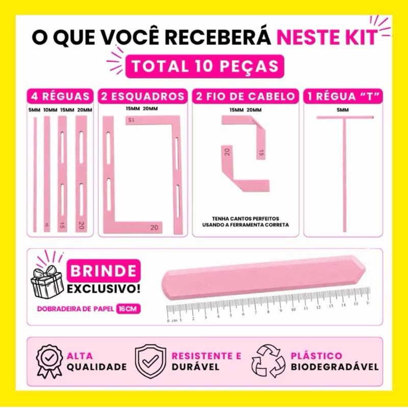 Kit 9 Gabaritos para Encadernação + BRINDE | Alinhamento Perfeito para Planner e Cadernos