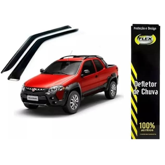Kit Calha de Chuva Defletor Strada 2013 a 2019 3 Portas Fumê Ecoflex