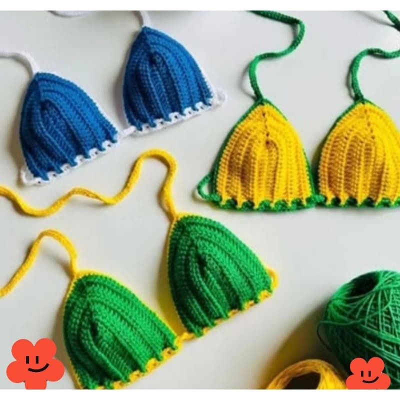 top de crochê brasil kit 3 peças para vc usar um cada dia fio 100% algodao