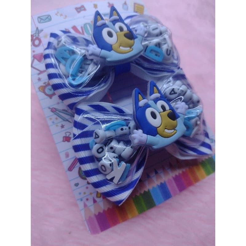 Laço parzinho escolar  Bluey e Bingo