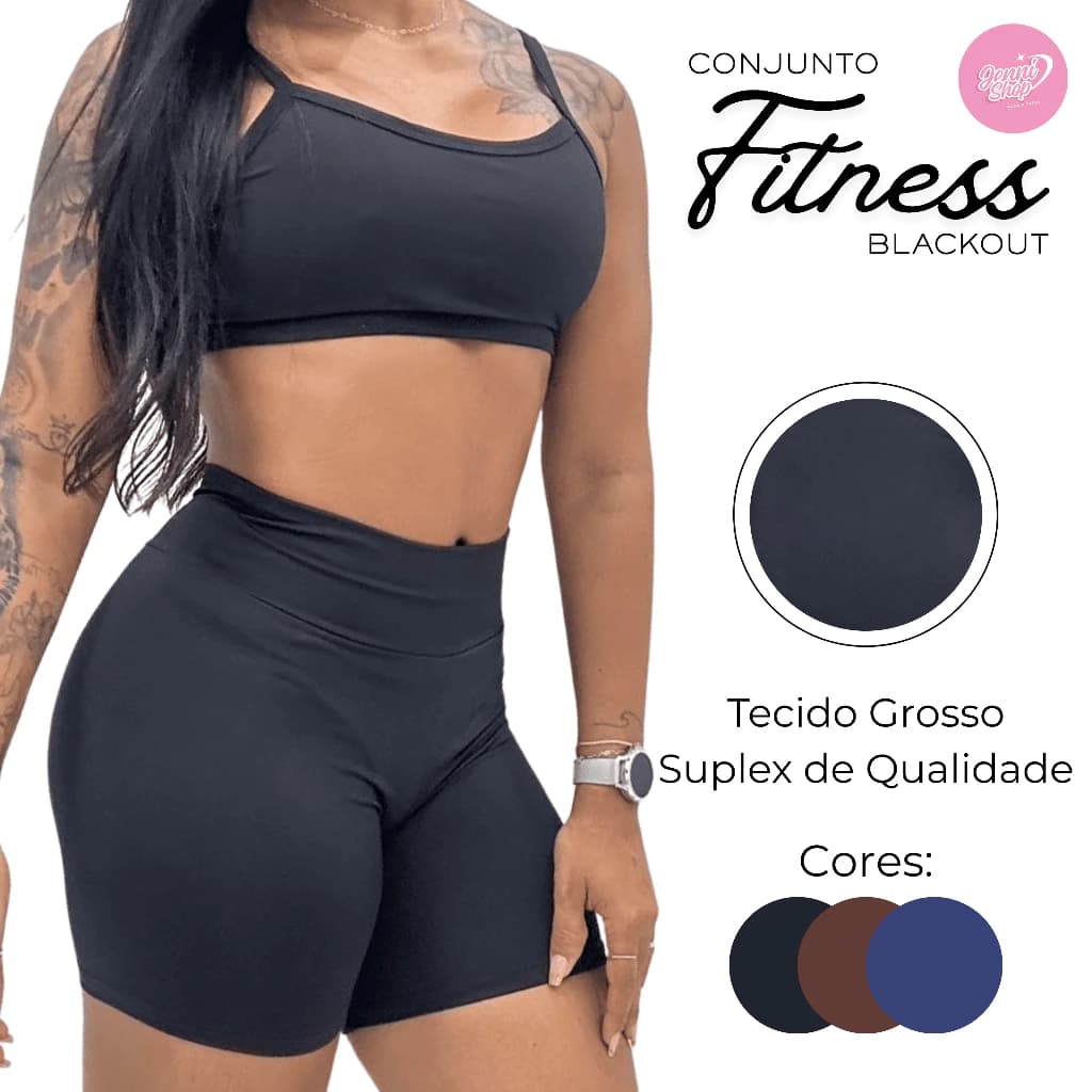 Conjunto Short e Top Feminino Academia Fitness Caminhada Corrida Funcional